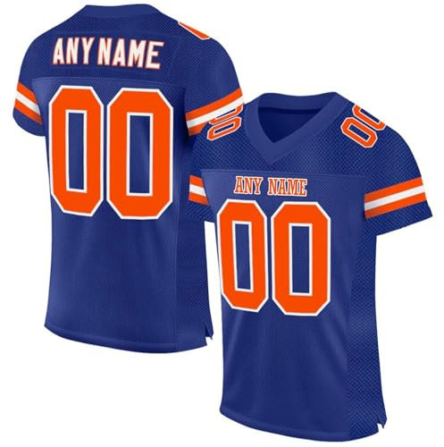 Generisch Personalisierte American Football Trikot für Herren,Custom Spieltrikots Atmungsaktiv Football Jersey mit Name Nummer Logo für Kinder Erwachsene Junge Mädchen