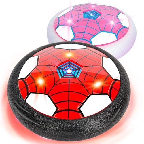 Spider Balón Fútbol Flotant, Pelota Fútbol con Luces LED, Air Power Football, Juguetes de Fútbol para Niños, Regalo Niño Niña 3-12 Años (PR)