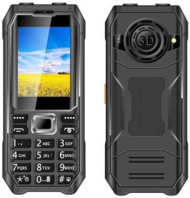 YUEHISY Big Key Cell Teléfono, Pantalla HD HD de 2.4 Pulgadas gsm Teléfono Móvil Desbloqueado con Dual SIM MP3 MP4 Player FM Radio Flashlight, para Personas Mayores (Enchufe de la UE)