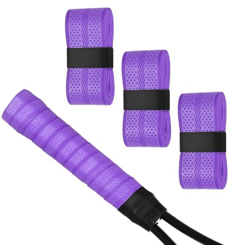 M METERXITY 3-Pack Golf Grip Wrapping Tapes PU Tennis Overgrip Grip Tapes Anti-Slip Sweat Absorbent for Golf/Racquetball/Badminton/Squash/Baseball Bat Handle Light Purple