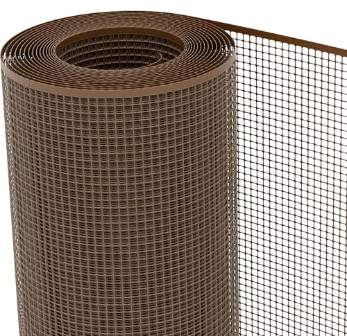 TENAX Malla de Plástico Quadra 10 Marrón 1,00x10 m, Malla Protectora Multiuso para Balcones, Vallas y Cercados