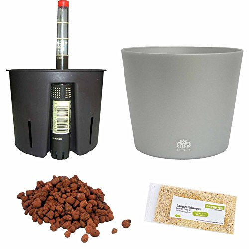 happy nature Set 5 teilig Hydro Set Blumentopf Flori Ø 16 Silber für Hydropflanzen