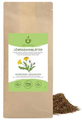 IDDA Herbal Pissenlit Tisane 250g, Feuilles Séchées et Coupées pour Infusions, Tisane Pissenlit