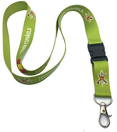 TARJA 73, Lanyard Personalizado con el Escudo de la Legión Española, Cinta Cuello para Teléfono, Identificación o Llaves