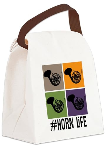 CafePress French Horn Life Canvas Lunch Bag with Strap Handle