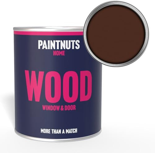 PaintNuts Wood Window & Door Paint - RAL-8016 - MAHOGANY BROWN Matt 250ml Tin