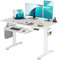Claiks Electric Standing Desk with Large Keyboard Tray, 120x60cm Height Adjustable Desk, Sit Stand Desk with 3 Memory Smart Pannel, White