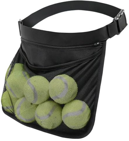 Lioaeust Tennisball-Netztasche, verstellbare Pickleball-Netztasche, Hüfttasche, Tasche für Tennis, Haustiertraining (ohne Bälle)