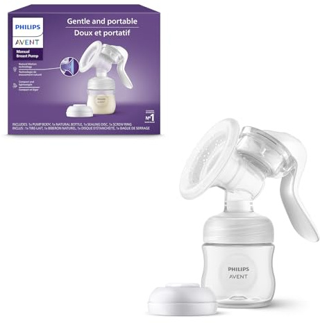 Philips Avent Tire-lait manuel - Pompe facile avec technologie Natural Motion - Transparent, SCF430/03
