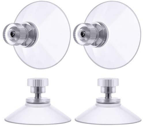 Flintronic 4 Pezzi Ventose Ø 50mm, Ventose piccole, Ventose Trasparenti, Ventosa Versatili in Plastica di Gomma, Ventose per Parasole Auto, per Bagno, Cucina, Ufficio, Specchio, Vetro, Finestra