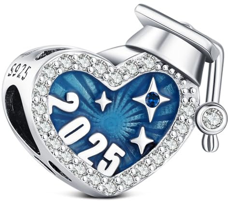 KEQ Diplôme en 2025 Charms Coeur Compatible avec les Bracelets et Colliers Pandora et Perles pour Femme Charm Souvenirs de la Remise des Diplômes