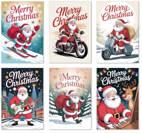 Edition Seidel Juego de 12 (2 x 6) exclusivas tarjetas de Navidad con sobre. Tarjetas dobles/plegables con sobre. Tarjeta postal de Navidad