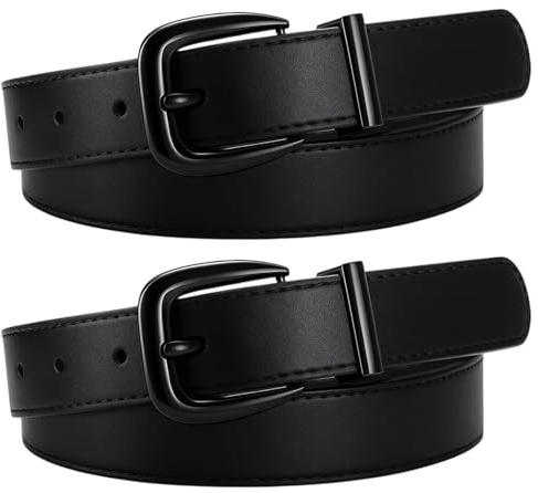 ZaoGoin 2 Stück Schwarz Gürtel Junge, Verstellbare Kindergürtel für Jungen und Mädchen, Gürtel für 5-15 Jahre, Ideal für Schule, Sport und Alltag