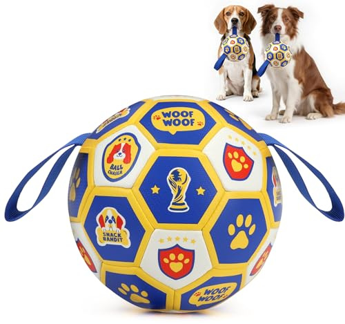 Vivifying Dog Toys Balls, 6in Christmas Soccer Ball with Pump and Needle