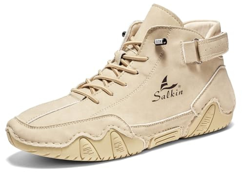 Scarpe da uomo in pelle, a piedi nudi, impermeabili, in pelle scamosciata, per attività all'aria aperta, scarpe da barefoot scarpe ortopediche da trekking, piedi larghi, impermeabili, scarpe da pesca
