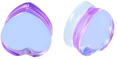 Öronmätare Tunnels Glas, Unisex Flesh Tunnels Stretching Kit 2st Öronpiercing Smycken Hjärtform