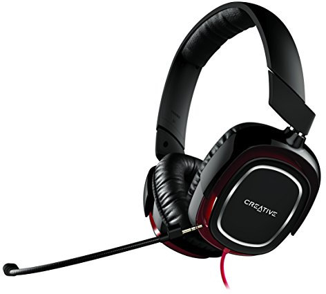 Creative HS-880 Draco 2 Casque de jeu pliable (circum-aural, supra-auriculaire) pour atténuer le bruit, arceau central en acier) noir (reconditionné)