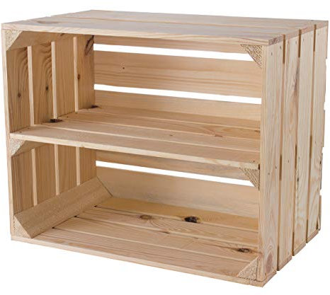 moooble - Caja de Madera con Estante intermedio (50 x 40 x 30 cm)