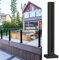 Glas Geländerpfosten Schwarzer Deck-/Balkon-Glasgeländerpfosten, Strapazierfähiges Glasgeländersystem/Zaunplattenpfosten, für Balkon-Außentreppen Von Pool-Patio-Villen ( Color : End Post , Size : Heig