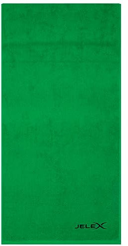 JELEX 100FIT Fitness Handtuch aus Baumwolle, mit Antirutsch-Schutz und Reißverschlusstasche aus Mesh-Material. Maße: 90 x 45 cm, in Schwarz, Royalblau, grau, türkis, armygrün und rosa (Grün)