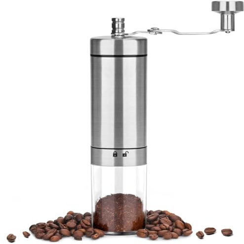 Rordigo 1 . handkaffekvarn, silverhandkaffekvarn med hopfällbar, juerbar kaffekvarn