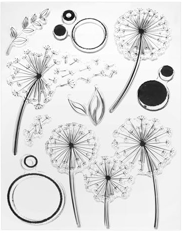 PATIKIL Transparent Silicone Stamps, 1 Pcs T1805 Dandelion Clear Stamps for Card Making Decoration DIY Scrapbooking Embossing Album Decor Craft, Clear