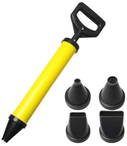Pistolet à mortier avec 4 buses - Presse à mortier manuelle pour ciment - Jaune