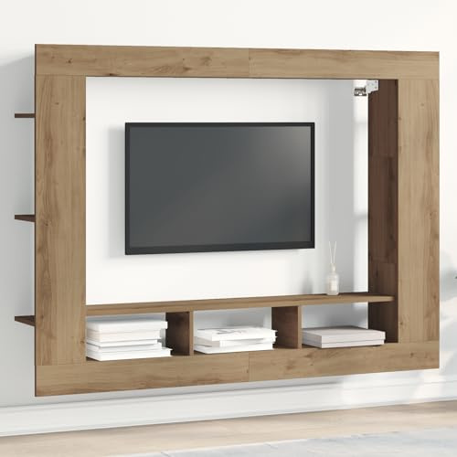 KTHLBRH TV-Wandschrank Artisan Eiche Sideboard Wohnzimmer Konsolentisch mit Schubladen Sideboard hängend tv Regal 152x22x113 cm