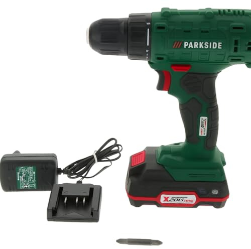 PARKSIDE Akku-Bohrschrauber PBSA 20-Li A1, 20V, 35 Nm Drehmoment, 21 Stufen, 500 U/min, LED-Licht, mit 2,0Ah Li-Ion Akku, Ladegerät, Bit-Set, Koffer