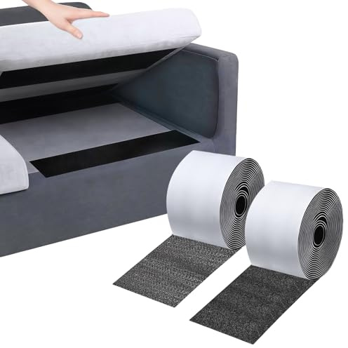 BAIFULAI 2 rullar självhäftande kardborreband 11cm×8m, självhäftande kardborreband för tyg, dubbelsidig kardborreband självhäftande, kardborreband för soffa DIY hantverk hemmakontor och kontor, svart