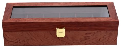 JOINPAYA Coffret Bois pour Montres à 6 Emplacements, Boîte de Présentation Vintage Matériau Écologique, Adaptée au Rangement et Exposition Un Environnement Minimaliste