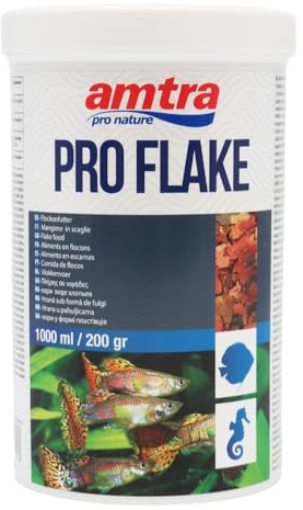 Amtra Pro Flake - Alimento Completo Para Peces De Acuario Marino Y De Agua Dulce, Copos, 1000Ml