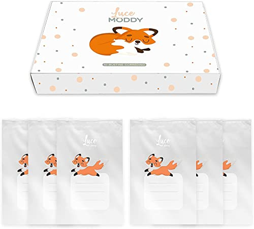 Moddy Luce 10 Bustine Corredino Neonato Ospedale Protegge I Vestiti, 25x35cm, Trasparente Opaco (10 Pezzi Con Chiusura Ermetica)