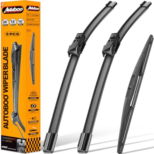 AUTOBOO 3-Pack Windshield Wiper Blades for Subaru Outback 2020-2025, Original Equipment Replacement 26+18 Front and 16 Rear, All-Weather Performance, Easy One-Click Install