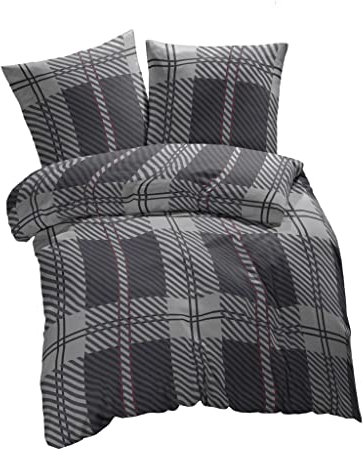 ETÉREA Seitenschläferkissen Bezug 40x140cm - 100% Baumwolle Kissenbezug Blockberry natürlich weich Kopfkissenbezug 40x140cm 100% Baumwolle Kissenbezug mit Reißverschluss - OEKOTEX Made in Green - Grau