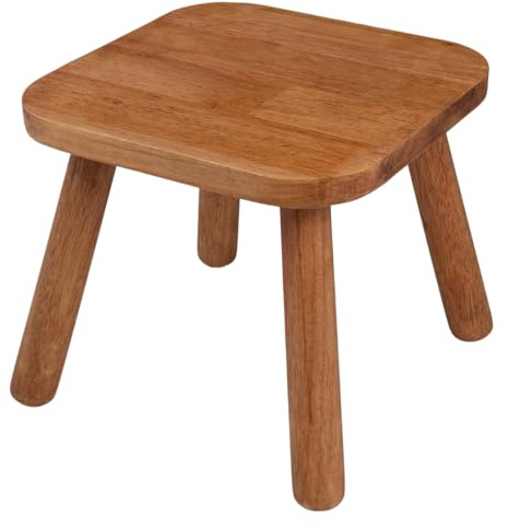 zaowofires Solid Wood Step Stool，Wooden Plant Stool, Wood Plant Stand, Round Footstool, Removable Portable, Small Short Shoe Changing Stool (Walnut, 9.3inch)
