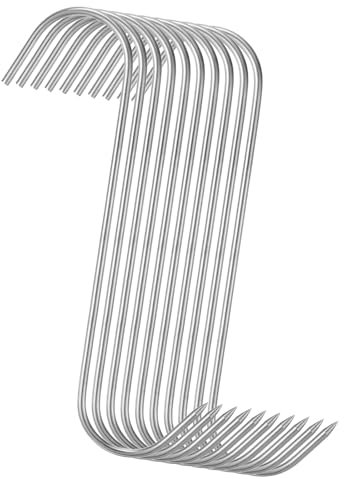 sourcing map 10 ganchos para carne de 7.9 pulgadas, 4 mm, acero inoxidable, gancho para ahumar, gancho de carnicero, gancho de carnicero para ahumar, asar, carne de res, costilla, barbacoa