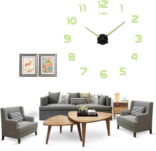 Yolistar Horloge Murale Lumineuse Moderne DIY 3D Silencieuse, Extensible de 60 à 90 cm, Grande Horloge Lumineuse à Quartz, Décoration Murale pour Chambre, Bureau, Cuisine et Maison