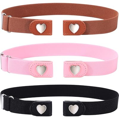 Kajeer Girls Belt Elastic No Buckle Belt for Kid Buckle Free Toddler for Boy Girl Causal Pants Jeans