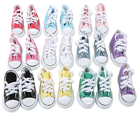 CHICIRIS 10 Paia di Scarpe di Tela per Bambole da 7,5 Cm, Colori Assortiti, Design Antiscivolo, Materiale Premium, Scarpe da Bambola con Giunto Sferico, Accessori per Bambole da 60 Cm,