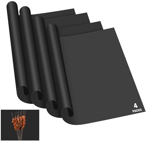 OSDUE Protector Horno Interior, Paquete de 4 Alfombrilla Horno Reutilizable Revestimiento Antiadherente Estera de Barbacoa Recortable Universal para Hornos Eléctricos y Microondas (40 x 50 cm)