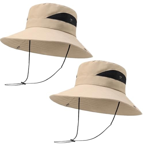 HAPEE Wide Brim Sun Hat for Men, UV Protection Packable Bucket Mesh Safari Boonie Hat, Great hat for Fishing Hiking Beach Garden