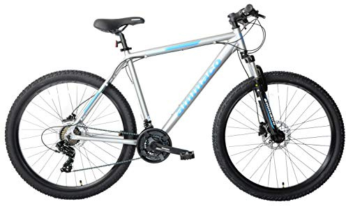 Ammaco Osprey V2 27.5 650B Wheel Mens Hardtail Front Suspension Mountain Bike Hydraulic Disc Brakes 21 Speed Alloy 19 Frame Silver Blue