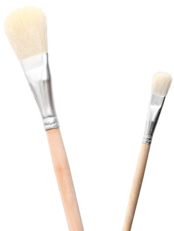 Blattgold Pinsel-Set - Ziegenhaarpinsel für Essbares Blattgold, Blattfeger, Vergoldungspinsel, Kleber Pinsel Zum Basteln (2 Stück)