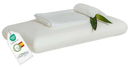 MOMMY CONFORT Almohada Viscoelástica de 90x35 cm Fabricada en España. Funda Interior con Funda Exterior Lavable con Cremallera. Ergonómica Termorreguladora Suave y Transpirable
