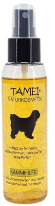 Tamei Bio Fellspray zur Kämmhilfe und Pflege für empfindliche Hunde und Welpen - natürlich biologisch, 100ml (Sensitiv ohne Duft) - vegan - Fell glättend, vitalisierend und aufbauend