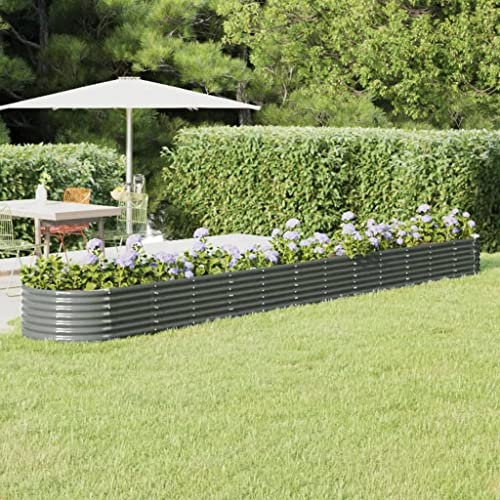 puraday Jardinière surélevée pour jardin 512 x 80 x 36 cm - Jardinière pour plantes, terrasse, potager, spirale d'herbes - XXL - Jardinière surélevée en métal - Jardinière surélevée en acier - Grand