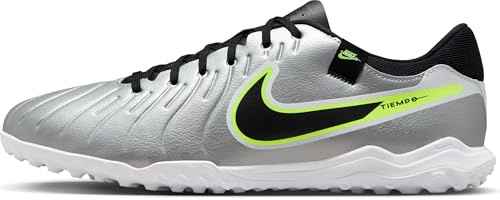NIKE Men's Legend 10 Academy TF Sneaker, Metallic Silver Black Volt, 9 UK