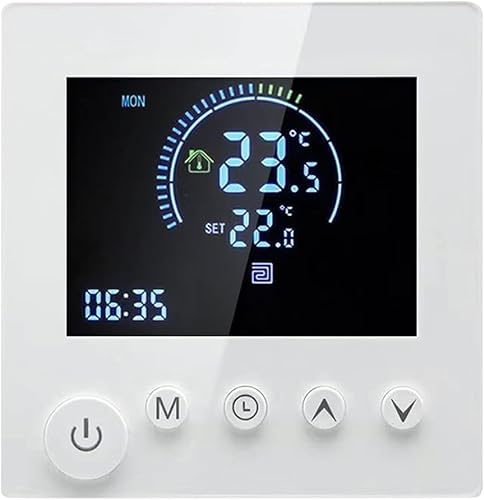 Termostat Golvvärme, Termostatvärme Smart Digital Rumstermostat Väggtermostat Programmerbar LCD Display Touchknapp (Wasserheizung)