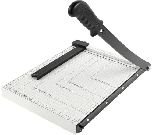 Papierschneider A4/A3/A5/B5/B6/B7 mit Magnetische Klemmung Papierschneidemaschine Manuell mit 4 Rutschfeste Böden Schneidemaschine Papier zum Schneiden Fotos Papieren Dokumenten